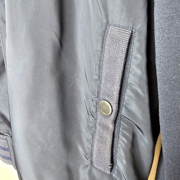 Ted Baker London Bomber Jacket Navy Blue Full Zip With Snap Button Size 5 - Picture 5 of 16
